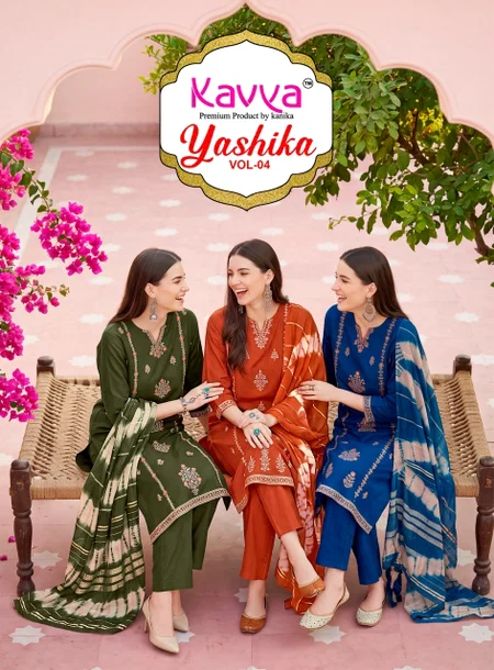 Yashika Vol 4 By Kavya Vatican Kurti With Bottom Dupatta
